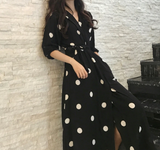 My Polka Dot V-neck Long Dress My Polka Dot V-neck Long Dress