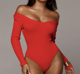 Off Shoulder Long Sleeve Bodysuit