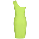 Neon One-Shoulder Bandage Dress