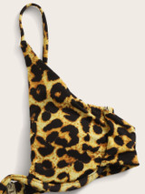Snakeskin Underwire Top With High Cut Bikini Set
