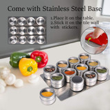STAINLESS STEEL MAGNETIC SPICE JARS WITH WALL MOUNTED RACK (combo 12pcs) STAINLESS STEEL MAGNETIC SPICE JARS WITH WALL MOUNTED RACK (combo 12pcs)