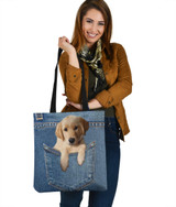 Golden Retriever Dog Jean Tote Bag Golden Retriever Dog Jean Tote Bag