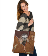 Personalized Customized Love Sloth 3D Printed Leather Pattern Tote Bag