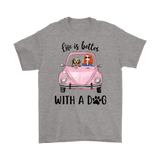 Life Is Better With A Dog Pink Car