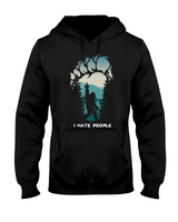 Bigfoot Middle Finger I Hate People Hoodie