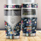 Personalized Customized Hippie Peace Flower Tumbler
