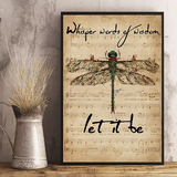 Dragonfly Let it be Vintage Poster