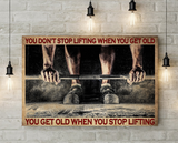 You Don't Stop Lifting When You Get Old Vintage Poster