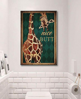 Nice butt Giraffe Toilet Funny Poster