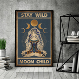 Yoga Girl Stay Wild Moon Child Satin - Vintage Hippie Yoga Poster Yoga Girl Stay Wild Moon Child Satin - Vintage Hippie Yoga Poster