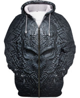 Skull Art 3D Printed Zip Hoodie