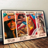 Puerto Rico Pride Girl Be Strong When You Are Weak Vintage Wall Art Poster