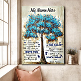 Personalized Customized Meaningful Tree Quote For Him Valentine Gift Poster