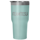 30 Ounce Vacuum Tumbler - #TEAMTESLA (Shop at Teslament - High-quality products for Tesla owners and fans)
