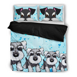 Love Dog Amazing Miniature Schnauzer Print Bedding Set