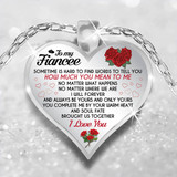 Roses Meaningful Quote Gift For Fiancee Love Couple Valentine Heart Necklace