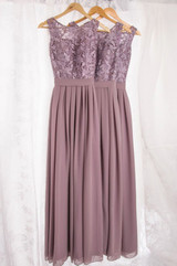A Line Floor Length Jewel Neck Sleeveless Appliques Cheap Bridesmaid Dress B213