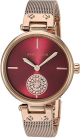 Anne Klein Women's Swarovski Crystal Accented Mesh Bracelet Gold-Tone Watch