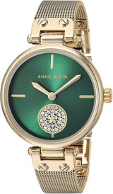 Anne Klein Women's Swarovski Crystal Accented Mesh Bracelet Gold-Tone Watch