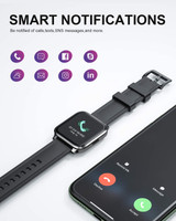 RTAKO Smart Watch for Men Women, Fitness Tracker Watch with Heart Rate Monitor Blood Oxygen Meter, IP68 Swimming Waterproof Smartwatch Compatible with iPhone Android Phones DIY Clock Faces Black