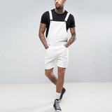 Men's White Jeans Overall Jumpsuits