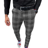 Men Muti-color Plaid Casual Pants