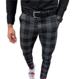 Men Muti-color Plaid Casual Pants