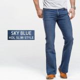 Mens Slim Fit Blue and Black jeans pants