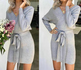 Belted Long Sleeve Mini Dress Belted Long Sleeve Mini Dress