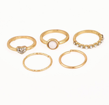 Boho Vintage Gold  5pcs Knuckle Ring Set