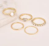 Boho Vintage Gold  5pcs Knuckle Ring Set