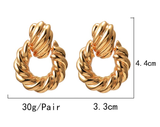 Claudette Gold Metal Drop Earrings