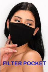 Black Facemask with Filter Pocket and Filter