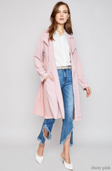 Helen Pink Pleated Duster Jacket
