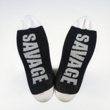 Savage Socks Letters Words Underfoot Funny Graphic