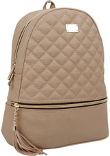 Copi Women's Simple Design Fashion Quilted Casual Backpacks Black