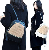 Copi Women's Simple Design Fashion Quilted Casual Backpacks Black