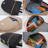 Copi Women's Simple Design Fashion Quilted Casual Backpacks Black