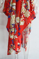 Print Spaghetti Strap Irregular Maxi Dress