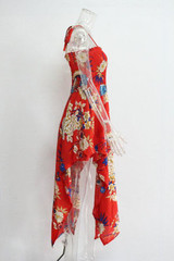 Print Spaghetti Strap Irregular Maxi Dress