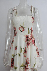 Print Spaghetti Strap Irregular Maxi Dress