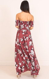 Print Off Shoulder Split Beach Boho Maxi Dress