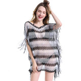 Knit Hollow Tassel Beach Swimwear Bikini Cover Up