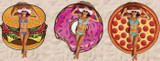 Hot Sale Donut digital printing round beach towel Mat
