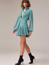 Floral V Neck Bohemia Mini Dress