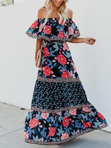 Floral Off Shoulder Beach Maxi Dress Floral Off Shoulder Beach Maxi Dress