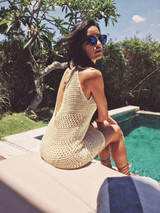 Backless Knitwear Beach Hollow Cover-Up
