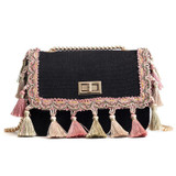 2018 Tassel Mini Chain Canvas Shoulder Crossbody Bag