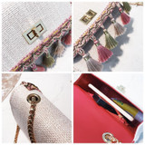 2018 Tassel Mini Chain Canvas Shoulder Crossbody Bag