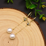 Bee Chain Earrings Dangly Pearls